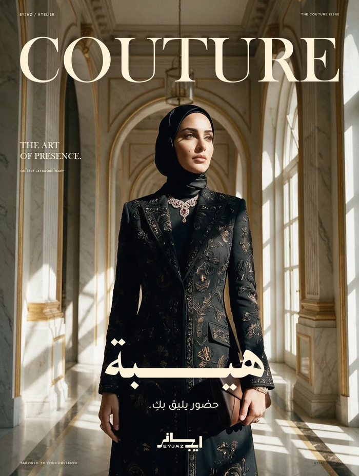 بوستر إعلاني من تصميم إيجاز — أزياء راقية · هيبة