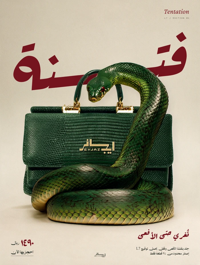 بوستر إعلاني من تصميم إيجاز — حقائب · فتنة